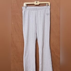 Justice Light Gray Sweatpants with Heart Accent Size 18